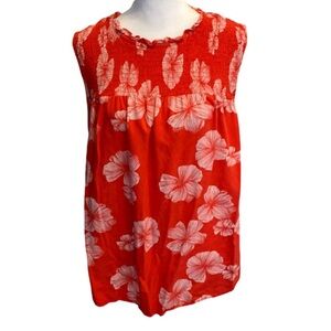 Ava & Viv Reddish Orange Sleeveless Ruffled Blouse. Size 1X. Great condition.